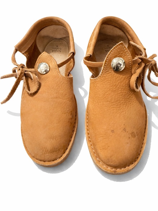 Wild Soles Shoes - BEAUTIFUL! Wild Soles Suede Leather Moccasin Shoe w/Buffalo Head Nickel Button